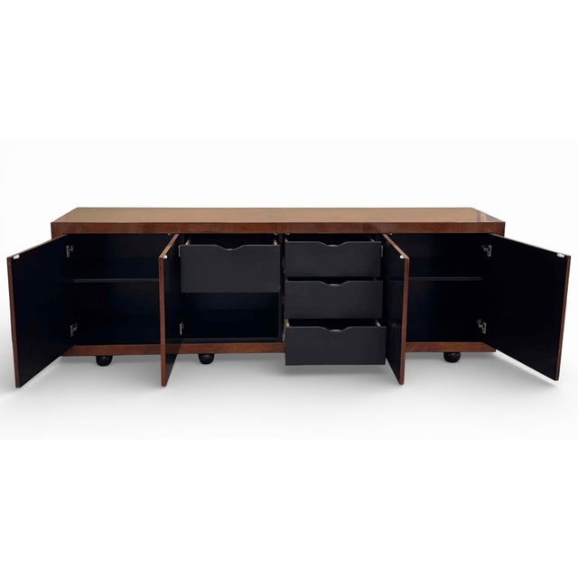 Aldo Tura Inspired Art Deco Lacquered Exotic Wood Sideboard For Sale - Image 14 of 16