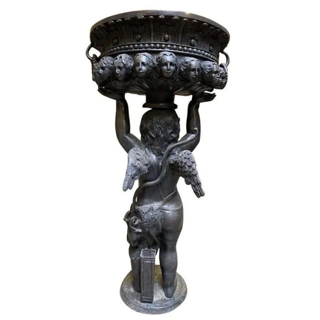 Italian Bronze Cherub Planter, 20th Century For Sale - Image 3 of 6
