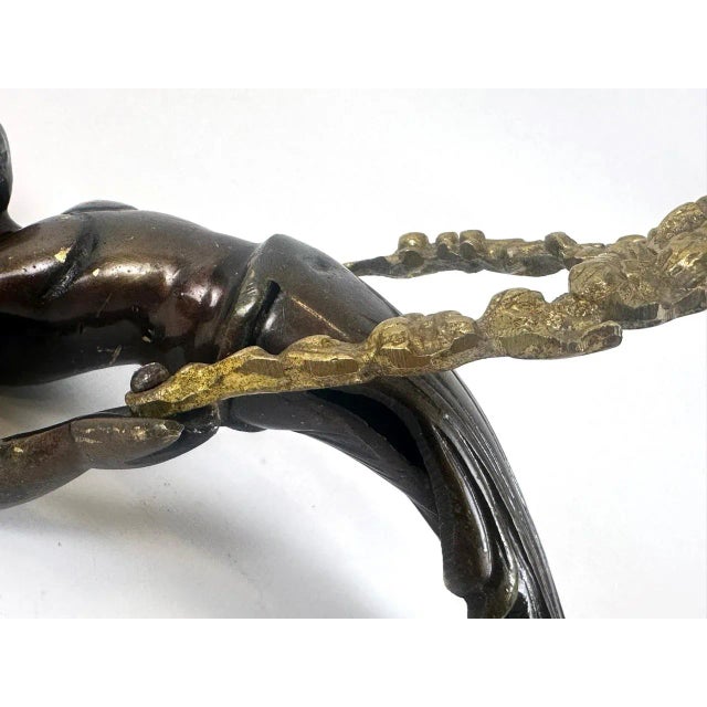 Large Antique Bronze Cherub Door Pull Handle For Sale - Image 12 of 18