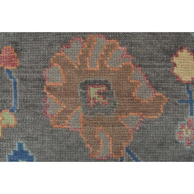 Oushak Rug 8’1” X 10’1” Gray Wool Hand-Knotted Oriental Carpet For Sale - Image 9 of 12