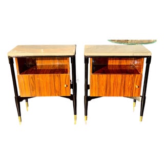 Pair of Italian Art Deco Style Palisander Side Tables For Sale
