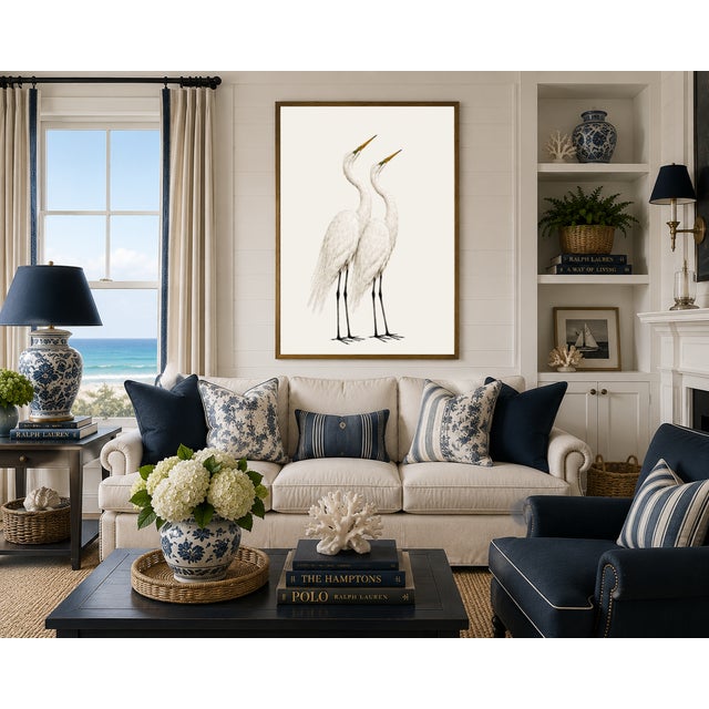 Not Yet Made - Made To Order Crane Study I, Neutral Coastal Bird Art Print, 16" X 24" For Sale - Image 5 of 6