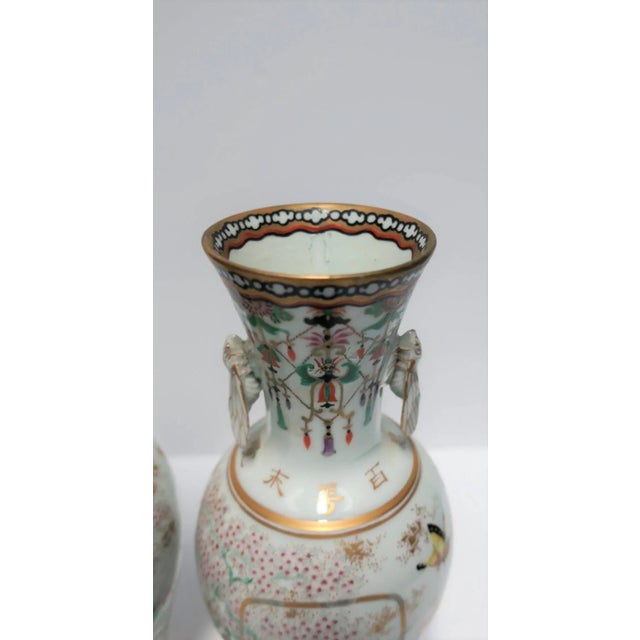 Black and White Art Deco Japanese Kutani Porcelain Vases, Pair For Sale - Image 9 of 11