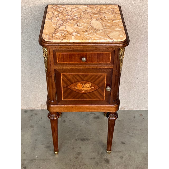 19th Century French Louis XVI Guillaume Grohé Style Bedside Cabinet For Sale - Image 4 of 13