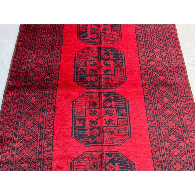 Vintage Afghan Ersari Turkmen Bokhara Rug, Large Guls - 6'8" X 4'2" For Sale - Image 4 of 17