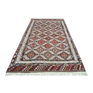 Anatolia Turkish Bergama Embroidery Kilim Rug For Sale