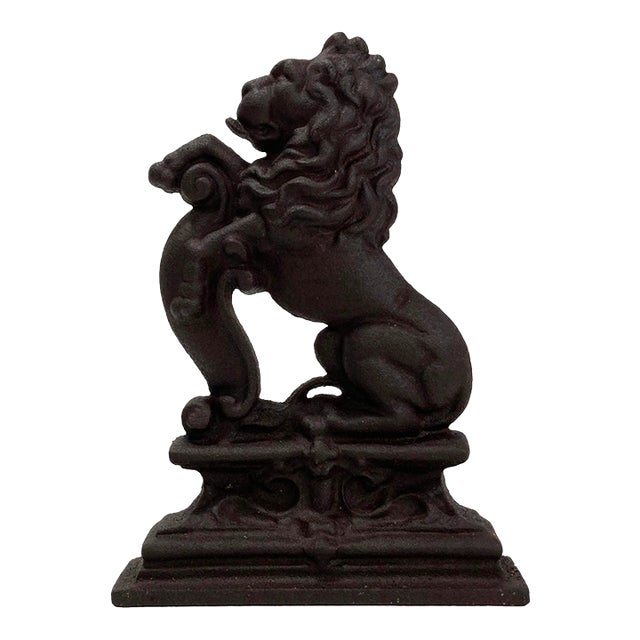 Substantial Vintage Cast Iron Lion Doorstop For Sale