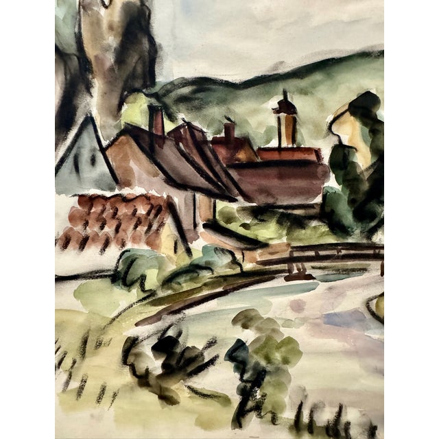 Original watercolor on paper by Henry Emil Salloch, also known as Heinz Emil Salloch, the German-born American artist and...