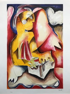 Flashlights From Heaven, Alexandra Nechita Lithograph on Paper