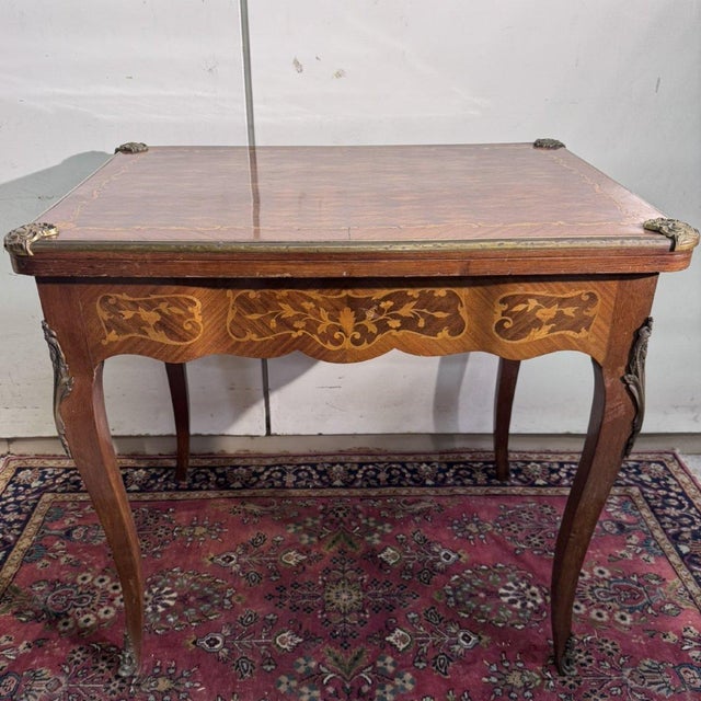 Louis XV Style Marquette Game Table, 1800s For Sale - Image 6 of 7
