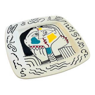Pablo Picasso Large Ceramic Tray - Tete Appuyee Sur Les Mains II For Sale