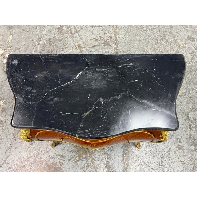 Louis XV Style Bombe Marquetry Commode, Vintage For Sale In San Francisco - Image 6 of 12