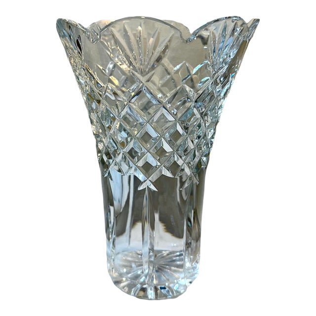 Waterford Crystal Cut Vase, Mastercraft Style For Sale