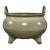 Chinese Celadon Tripod Vessel, Twin‑Handle Crackle‑Glaze Collectible Decorative Censer For Sale