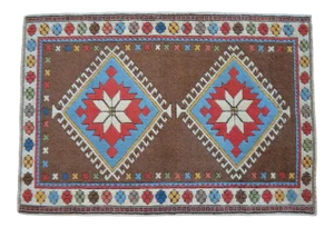 Hand Knotted Area Rug. Traditional Turkish Design Colorful Oushak Rug - 4′ × 5′9″