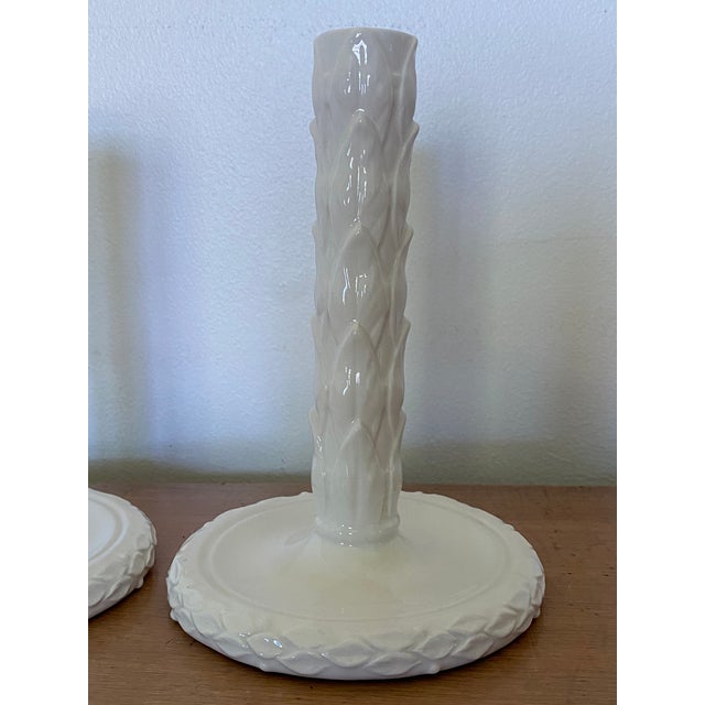 Ceramic Mid-Century Bonwit Teller Capodimonte Candlesticks, Made in Italy - a Pair For Sale - Image 7 of 8