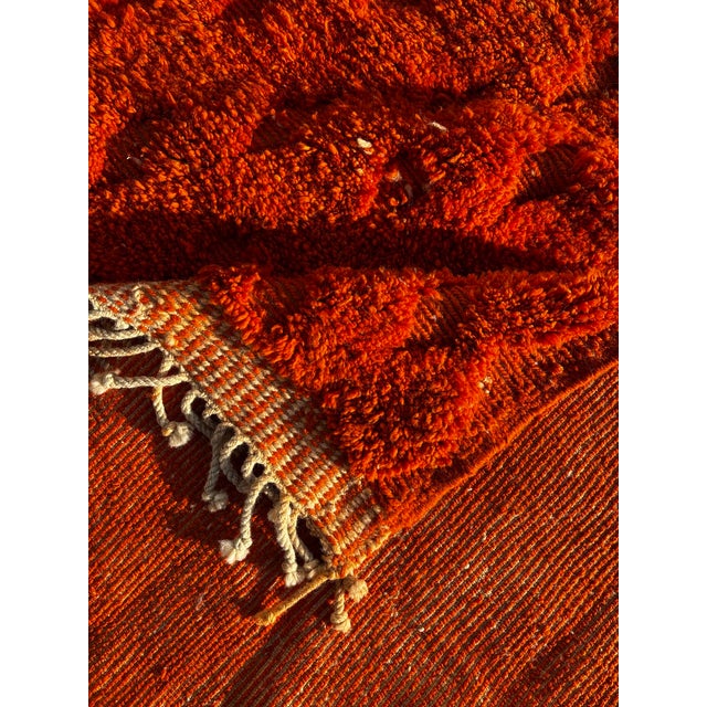 Orange Moroccan Beni Ouarain Wool Rug, 1990 For Sale - Image 8 of 10