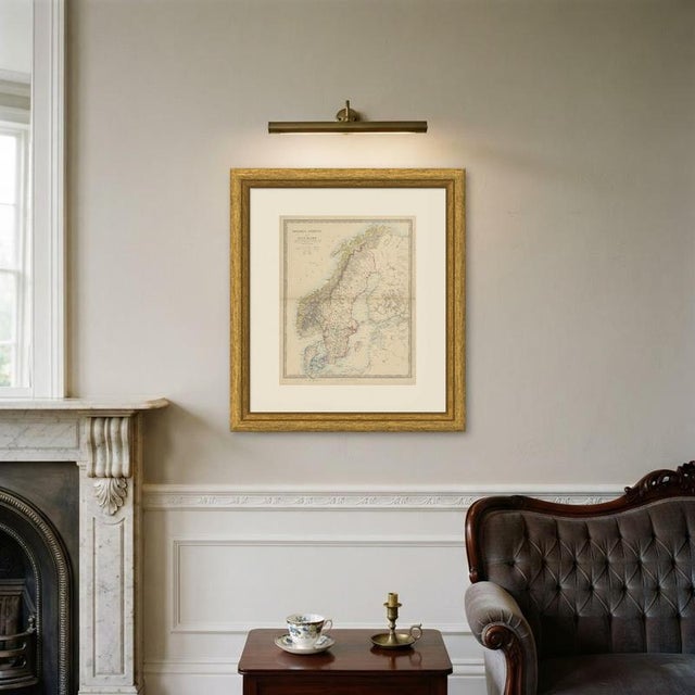 Paper Antique Map of Sweden with Norway and Denmark with the Malström, 1858 For Sale - Image 7 of 9