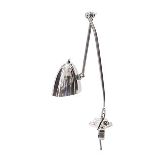 Viennese Art Deco Nickel-Plated Clamp Lamp, 1920s For Sale