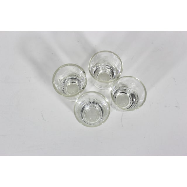 Mid 20th Century Vintage Etched Bamboo Shot Glasses Set of 4 For Sale - Image 5 of 10