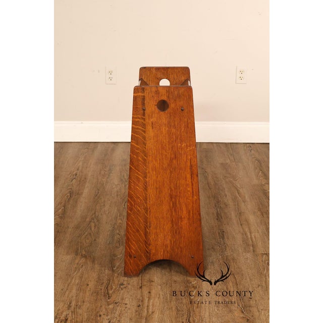 Wood Antique Arts And Crafts Book Trough Magazine Stand For Sale - Image 7 of 18