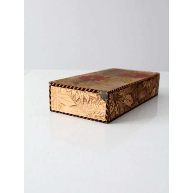 Brown Victorian Pyrography Box For Sale - Image 8 of 12