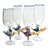 Set of 4 Art Glass Bird Goblets by Janis Miltenberger For Sale