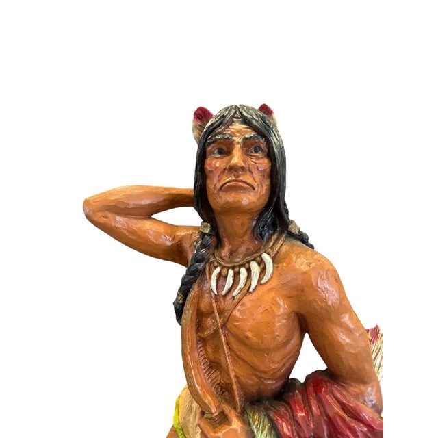Late 20th Century Native American Indian Warrior Sculpture, 1969 For Sale In Greensboro - Image 6 of 9