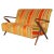 Structure in high quality blond walnut wood and patina, restored, with spring-loaded seat and upholstery of excellent...