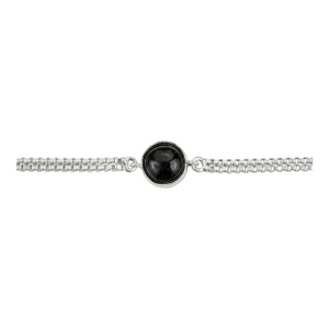 Retro 7.6 Carats Black Star Gemstone Bracelet in 925 Silver