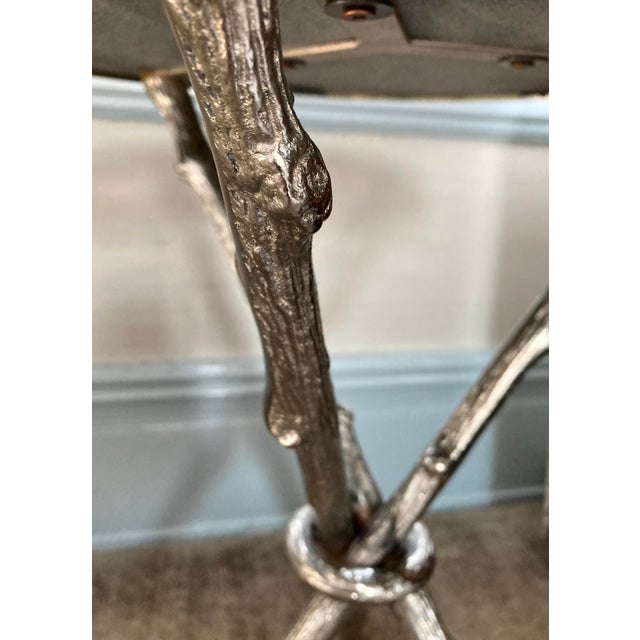Global Views Silver Twig Side Table With Black Granite Top For Sale - Image 12 of 18