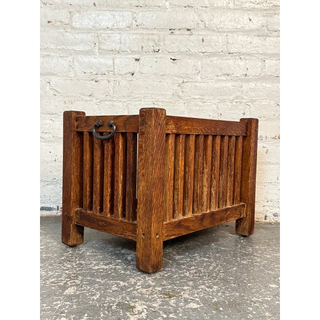 This magazine holder is made of mission oak in the American Craftsman style. With its brass hardware and sturdy...