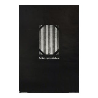 1981 Original Polish War Poster, Oswiecim Przypomina I Oskarza (Auschwitz Recalls and Accuses) For Sale