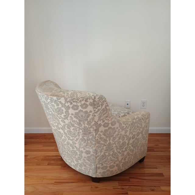 Textile 1990s Baker Furniture Company Slope Arm Club Chair #2 For Sale - Image 7 of 14