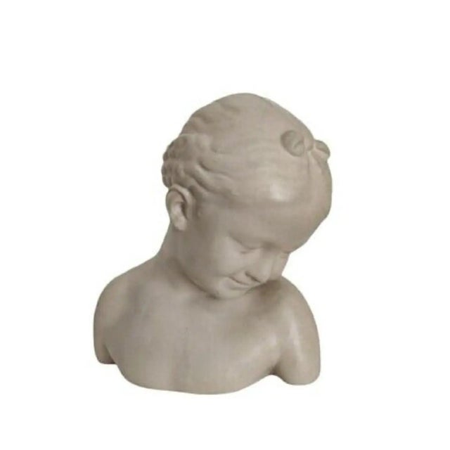 Vintage Austin Production Smiling Girl Bust Sculpture For Sale - Image 11 of 11