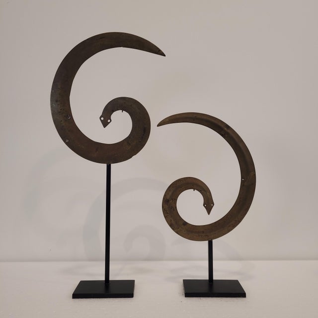 Indonesian Artist, Sanggori Headdresses, Brass and Copper Alloy, 20th Century, Set of 2 For Sale - Image 6 of 15