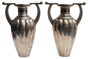 Silver 800 2-Handle Vases from Bellotto Argenterie, Set of 2