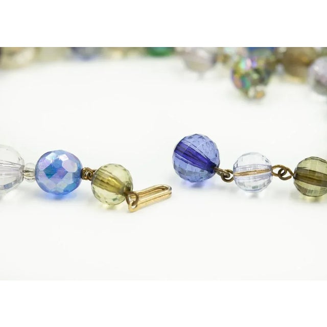 Vintage 1950s Dangling Colorful Faceted Bead Bib Choker Necklace For Sale In Miami - Image 6 of 7