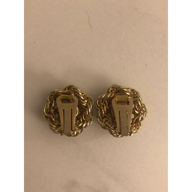 1940s Hobé Rhinestone, Crystals and Gold Cluster Earrings - 2 Pieces For Sale - Image 10 of 12