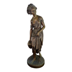 19th-Century French Orientalist Bronze Sculpture of a Nubian Water Carrier by Charles Cumberworth