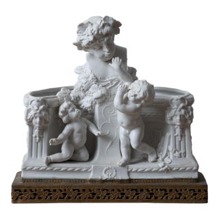 French Bacchus & Putti Bisque Jardiniere For Sale