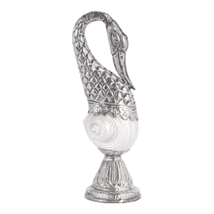 Anglo Indian Seashell and Metal Swan