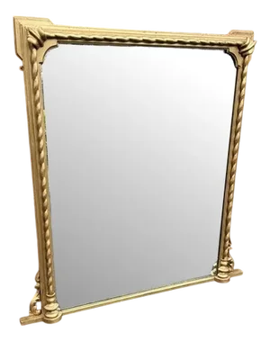 Large Antique 19th Century English Gilt Overmantle Mirror