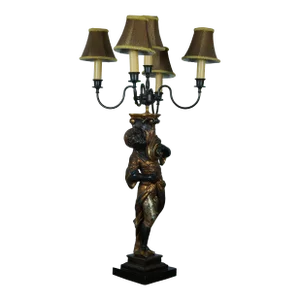 Mid-Century Maison Jansen Style French Hollywood Regency Figural Candelabra Lamp