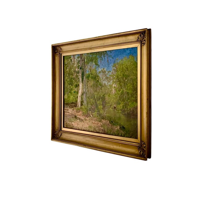 Expressionism Late 19th Century John Robinson Tait Painting River Stream Oil on Canvas Antique Landscape Art For Sale - Image 3 of 6