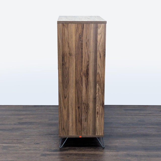 2020s South Shore Olvyn Modern 5-Drawer Walnut Dresser With Gray Accent and Metal Legs For Sale - Image 5 of 10