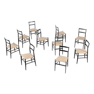 Wooden Superleggera Chairs by Gio Ponti for Cassina, Italy, 1957, Set of 10 For Sale