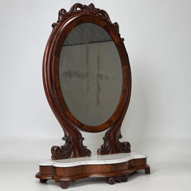 Antique English Marble-Top Dressing Mirror For Sale - Image 11 of 14