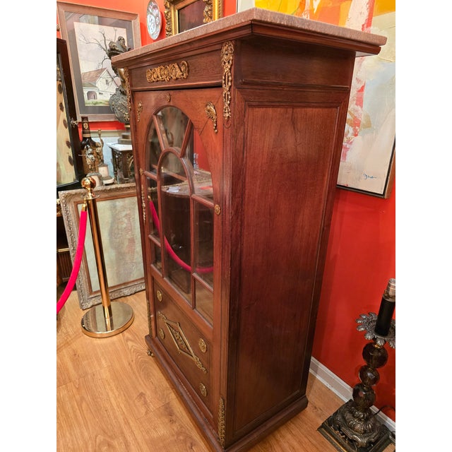 Antique French Empire Napoleonic Cabinet Gilt Bronze For Sale - Image 4 of 15