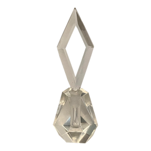 Perfume Bottle With Stopper Art Deco Clear Czech Glass